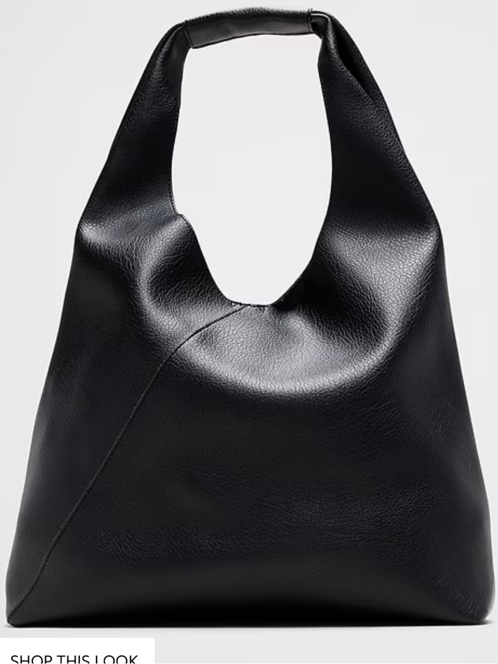 Black Leather Shoulder Tote Bag